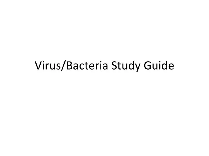 virus bacteria study guide