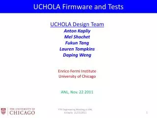 UCHOLA Firmware and Tests