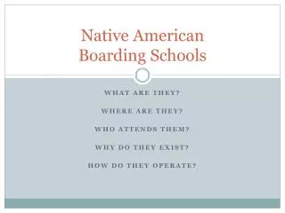 Native American Boarding Schools