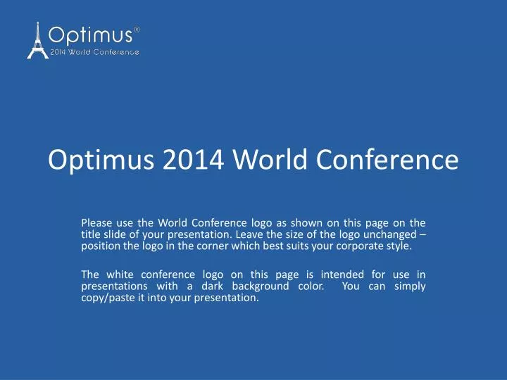 optimus 2014 world conference
