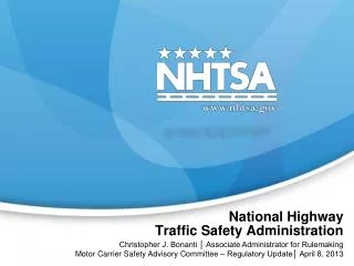 National Highway Traffic Safety Administration