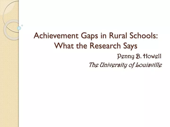 achievement gaps in rural schools what the research says
