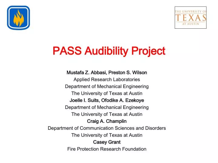 pass audibility project
