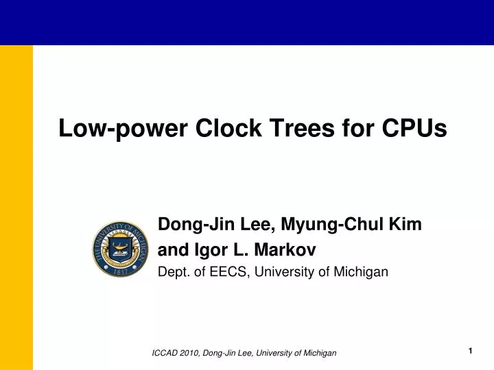low power clock trees for cpus