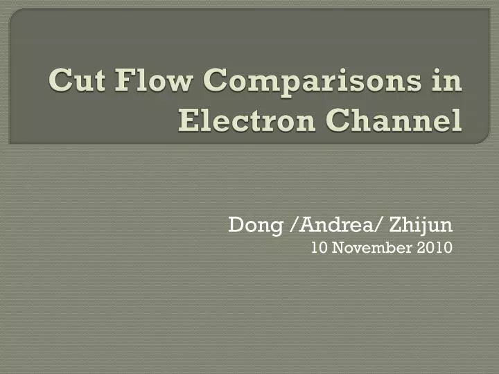 cut flow comparisons in electron channel