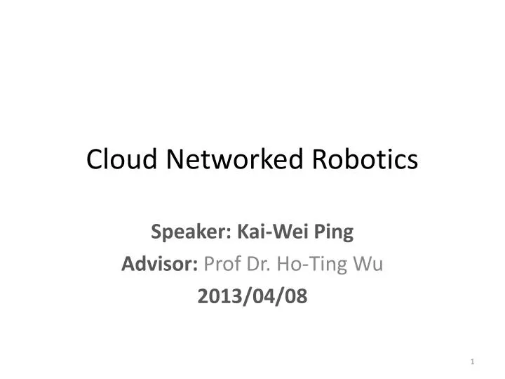 cloud networked robotics