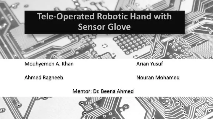 tele operated robotic hand with sensor glove
