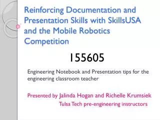 Engineering Notebook and Presentation tips for the engineering classroom teacher