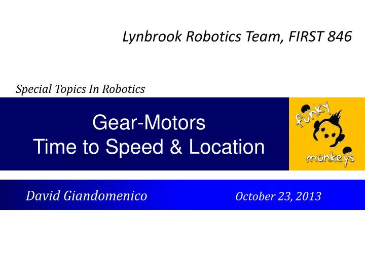 gear motors time to speed location