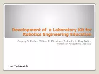 Development of a Laboratory Kit for Robotics Engineering Education