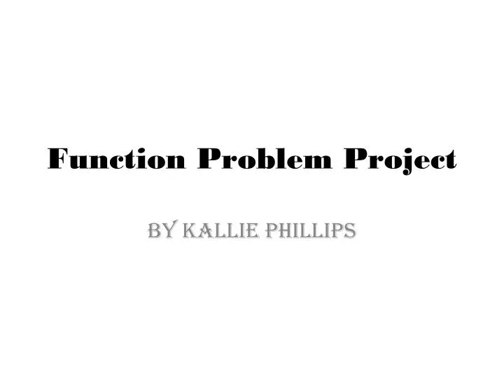 function problem project
