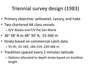 Triennial survey design (1983)