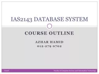 IAS2143 DATABASE SYSTEM