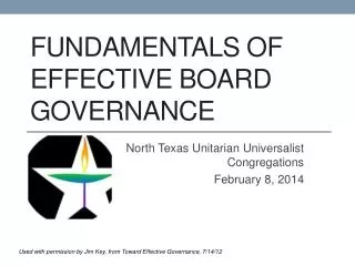 Fundamentals of Effective board Governance