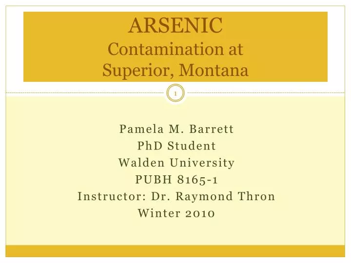 arsenic contamination at superior montana
