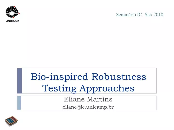 bio inspired robustness testing approaches