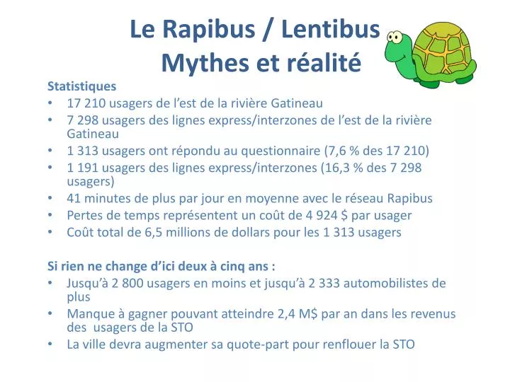 le rapibus lentibus mythes et r alit