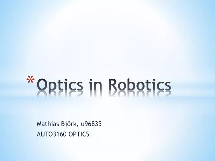 optics in robotics