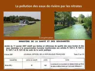 La pollution des eaux de rivière par les nitrates