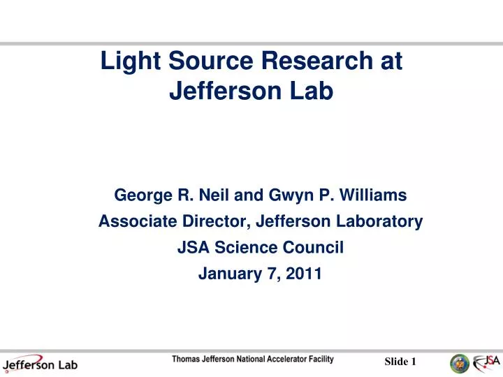 light source research at jefferson lab