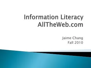 Information Literacy AllTheWeb.com