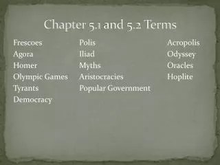 Chapter 5.1 and 5.2 Terms
