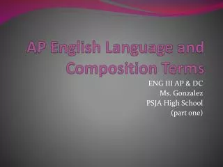 AP English Language and Composition Terms