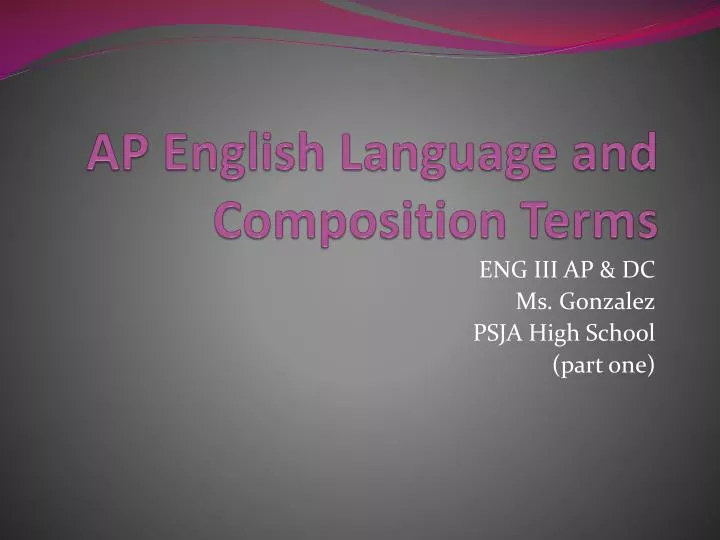 ap english language and composition terms