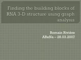 Finding the building blocks of RNA 3-D structure using graph analysis