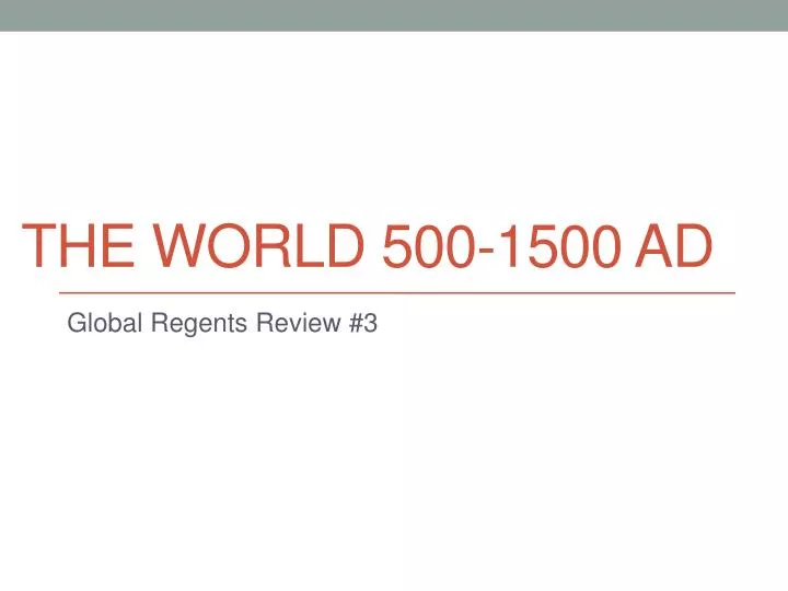 the world 500 1500 ad