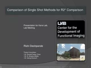 Comparison of Single Shot Methods for R2* Comparison