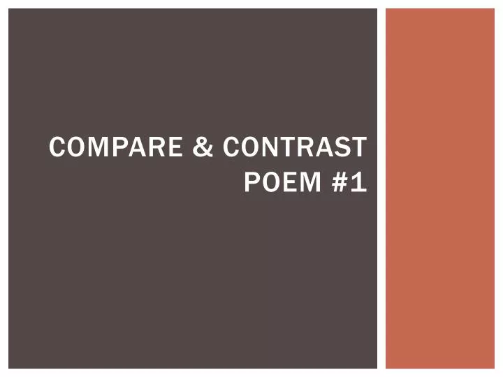 compare contrast poem 1