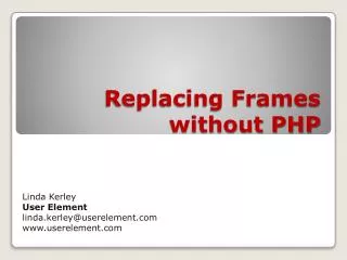 Replacing Frames without PHP