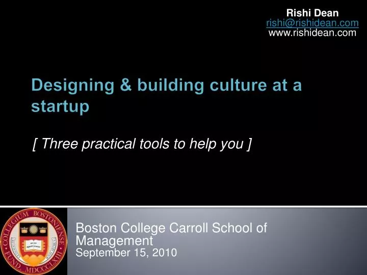 designing building culture at a startup