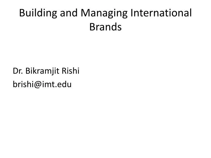building and managing international brands