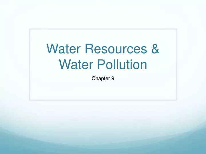 water resources water pollution