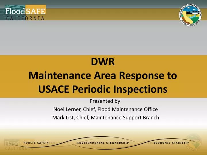 dwr maintenance area response to usace periodic inspections