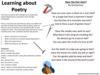 Learning about Poetry