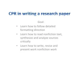 CPR in writing a research paper