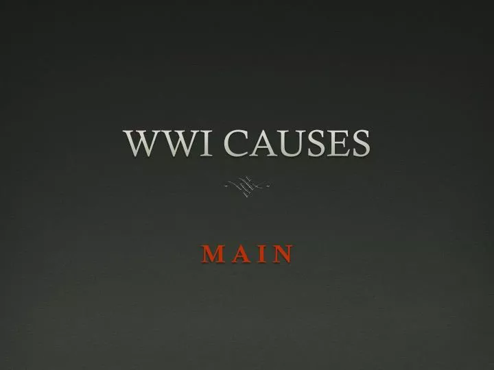 wwi causes