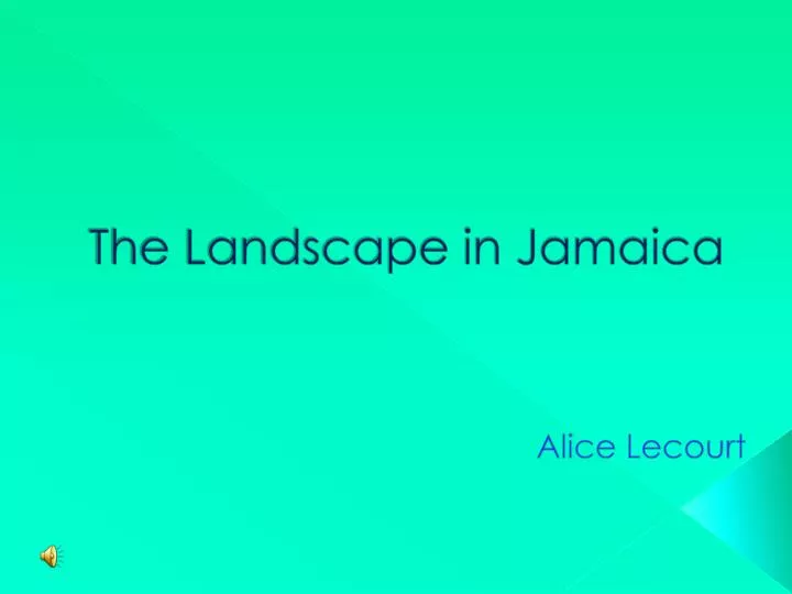 the landscape in jamaica