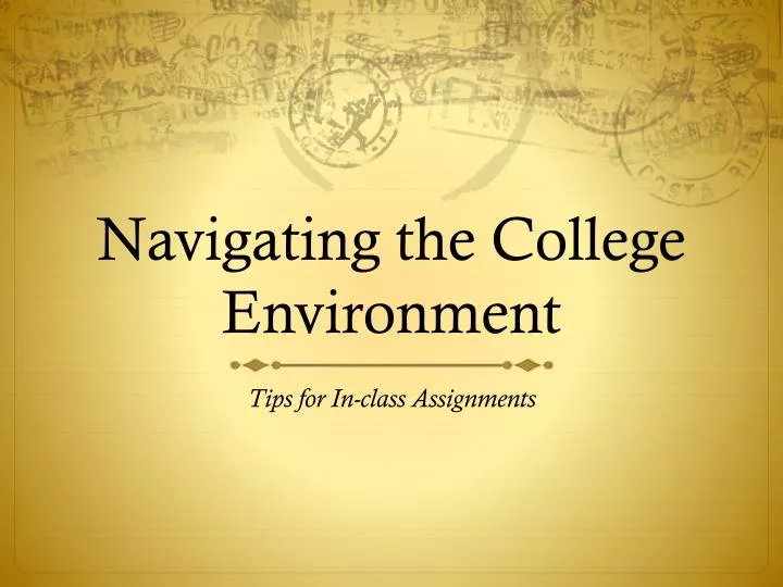 navigating the college environment