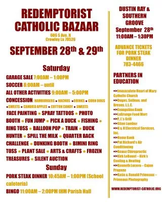 Redemptorist catholic bazaar