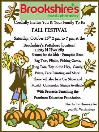 Cordially Invites You &amp; Your Family To Its FALL FESTIVAL