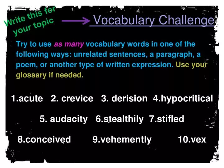 vocabulary challenge