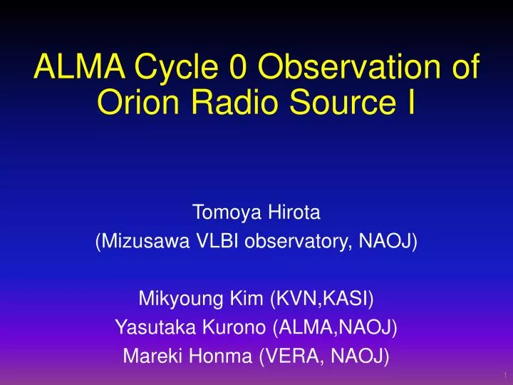 alma cycle 0 observation of orion radio source i