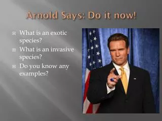 Arnold Says: Do it now!