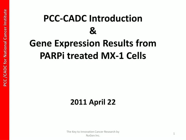 pcc cadc introduction gene expression results from parpi treated mx 1 cells