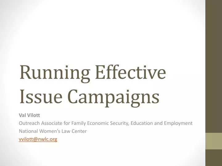 running effective issue campaigns