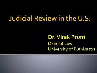 Judicial Review in the U.S.